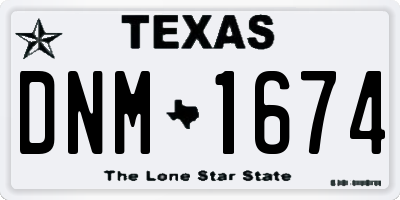 TX license plate DNM1674