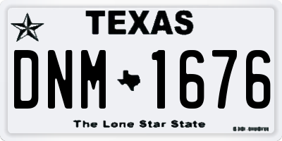 TX license plate DNM1676