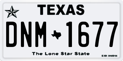 TX license plate DNM1677