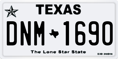TX license plate DNM1690