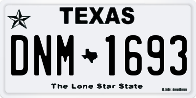 TX license plate DNM1693