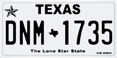 TX license plate DNM1735