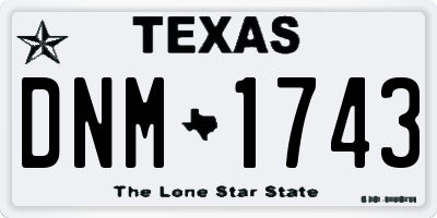 TX license plate DNM1743