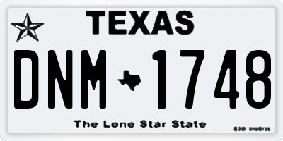 TX license plate DNM1748