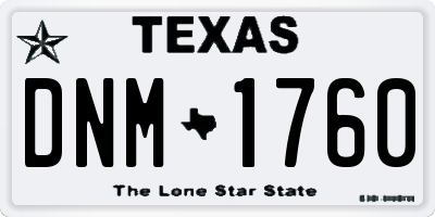 TX license plate DNM1760