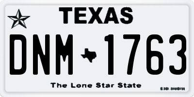 TX license plate DNM1763