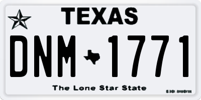 TX license plate DNM1771