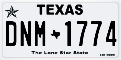 TX license plate DNM1774