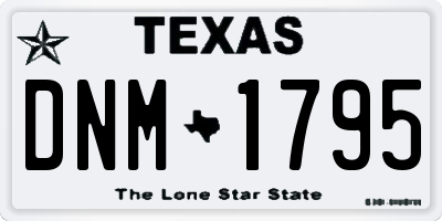 TX license plate DNM1795