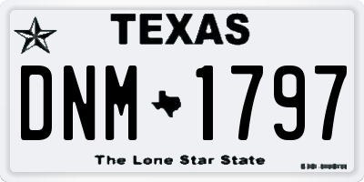 TX license plate DNM1797