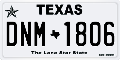 TX license plate DNM1806
