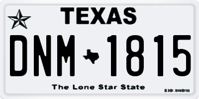 TX license plate DNM1815