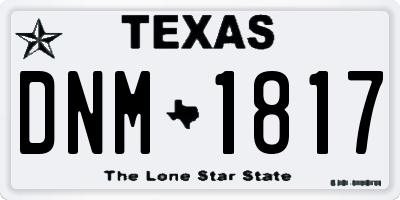TX license plate DNM1817