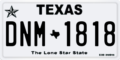 TX license plate DNM1818