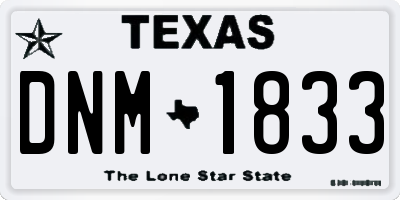 TX license plate DNM1833