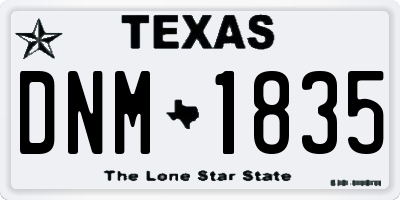 TX license plate DNM1835