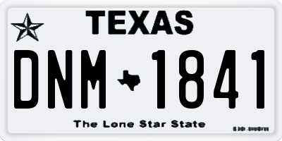 TX license plate DNM1841