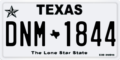 TX license plate DNM1844