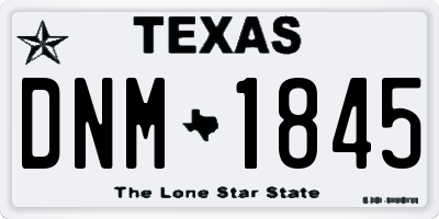 TX license plate DNM1845