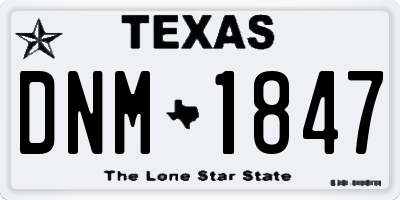 TX license plate DNM1847