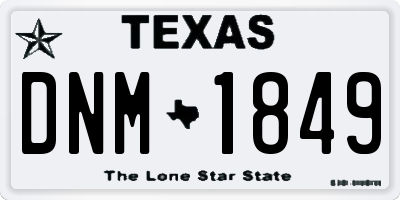 TX license plate DNM1849