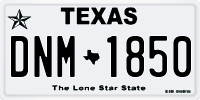 TX license plate DNM1850