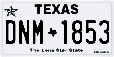 TX license plate DNM1853
