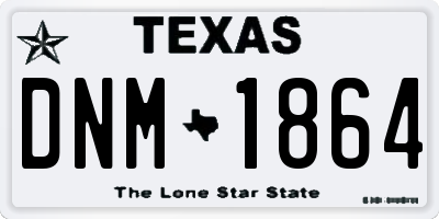 TX license plate DNM1864