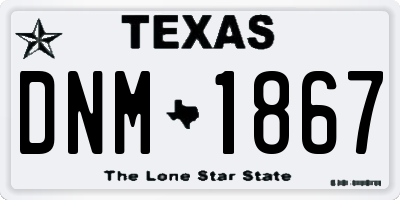 TX license plate DNM1867