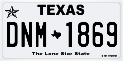 TX license plate DNM1869