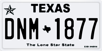TX license plate DNM1877