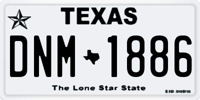 TX license plate DNM1886