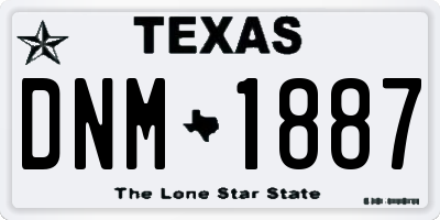 TX license plate DNM1887