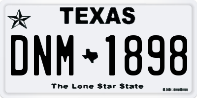 TX license plate DNM1898