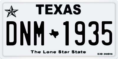 TX license plate DNM1935
