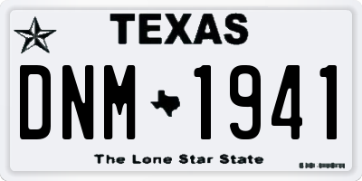 TX license plate DNM1941