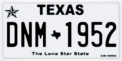 TX license plate DNM1952