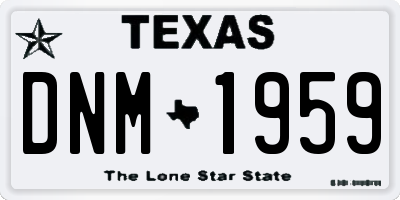 TX license plate DNM1959