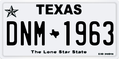 TX license plate DNM1963