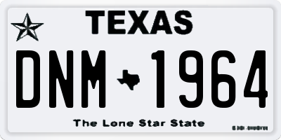 TX license plate DNM1964