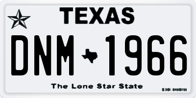 TX license plate DNM1966