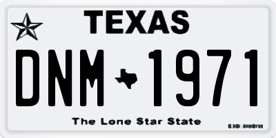 TX license plate DNM1971
