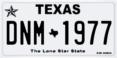 TX license plate DNM1977