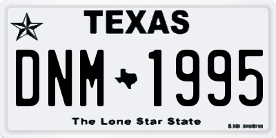 TX license plate DNM1995