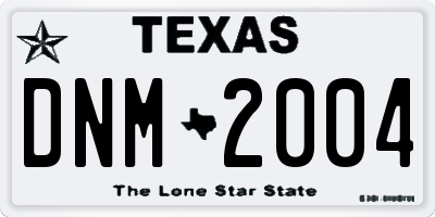 TX license plate DNM2004