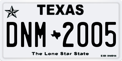 TX license plate DNM2005