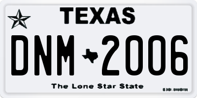 TX license plate DNM2006