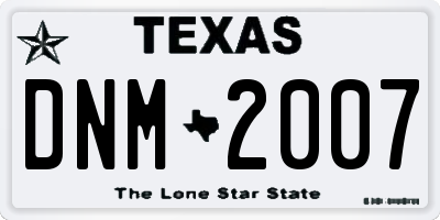 TX license plate DNM2007