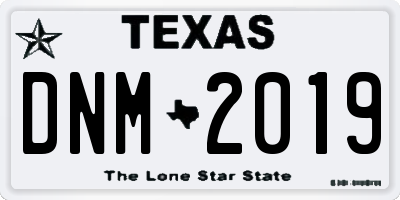 TX license plate DNM2019