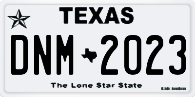 TX license plate DNM2023